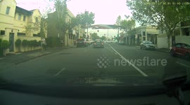 Cyclist hit by car and flipped onto roof