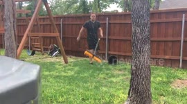 Dad gets angry after daughter pranks him into thinking his pressure washer is broken
