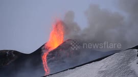 Beautiful volcanic activity on Mount Etna