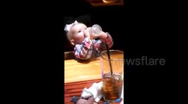 Adorable baby tries sweet tea for the first time