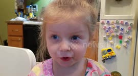 Adorable girl really loves her daddy