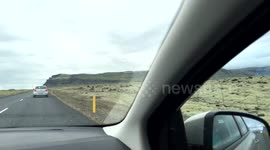 Driving through a Lava Field in Southern Iceland