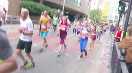 Ashley James running at the London Marathon