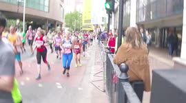 Ashley James running at the London Marathon