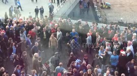 Arsenal and Man City fans clash outside Wembley