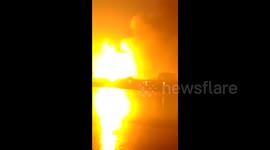 Gas cylinder explosion in Chinese car park