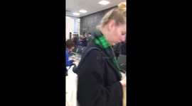 Obscenely long queue at Glasgow Airport