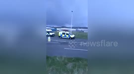 Huge fire at astroturf factory in Cumbria, UK