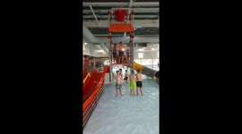 Slow motion drenching of kids