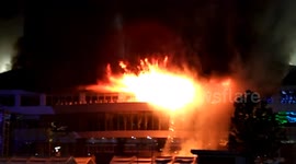 Major fire breaks out in sports centre in China