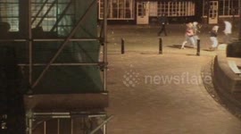 CCTV of the moment Britain's oldest hotel went up in flames.