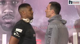 Klitschko and Joshua face off ahead of this weekend's bout