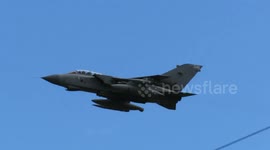 Tornado jet fighter approaches Leeds-Bradford Airport