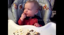 Cute Kid Falling Asleep While Eating