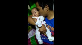 Baby's reaction to Daddy's kiss Part 2