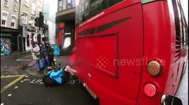 Cyclist rear-ends bus as he fails to stop on time