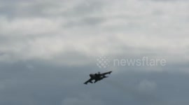 Newsflare Edit - Tornado jet fighter approaches Leeds-Bradford Airport