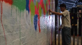 Graffiti tunnel. Doug working progress.