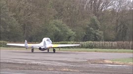 Dramatic footage shows classic plane ripping up runway at air show