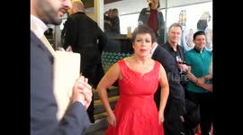 Denise Welch  poses for the paps  at Lizzie Cundy's birthday party