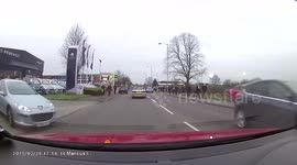 Car hits football fans dashcam