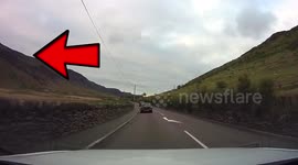 Low-flying RAF plane caught on car's dashcam