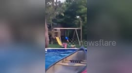 Man fails to 'surf' on a canoe