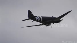 Douglas DC3 Awesome Takeoff at Bristol Airport as part of Airport's 60th Birthday Celebrations