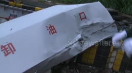 Out-of-control trailer crashes into petrol station