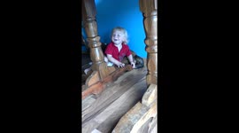 This kid LOVES to laugh