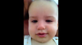 Toddler having fun with selfie camera