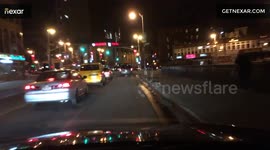 Skater seen taking up whole lane on St James Pl, New York
