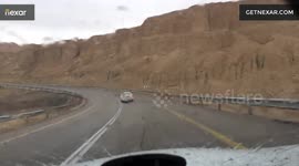 Driver skids into guardrail in Road 90, Israel