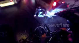 Bike crash on road  Athens-Greece
