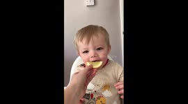 Babies priceless reaction to trying lemon for the first time