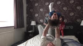 Babies Climb up my leg 7 get tickled y