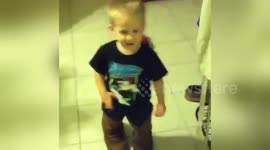 Newsflare Edit - Little Eric in big boots.