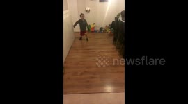 Six-year-old football prodigy shows off skills