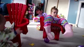 Baby and toddler in double fail