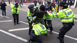 Police clash with anti-fascist protesters in London