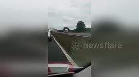 Newsflare Edit - Big ass Lorry trailer on fire uk (A19)