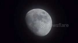 Big closeup on the Moon. Amazing Time-Lapse