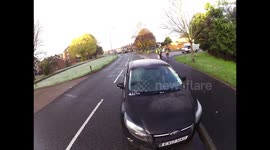 Motorist who doesn't clear windscreen properly almost hits cyclist