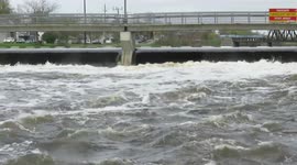 Belleville river flowing high