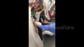 Elderly woman rescued after getting leg stuck between train and platform