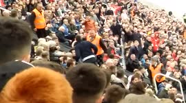Newcastle United squares up to Barnsley supporters after Brighton goal