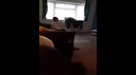 Flicked in the face with his tie