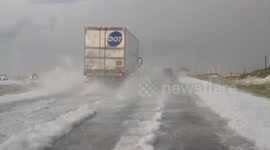 Powerful hailstorm hits Colorado interstate