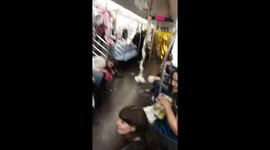 Surprise party on NYC train