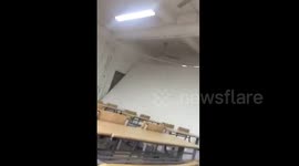 Classroom wall collapses when students have class